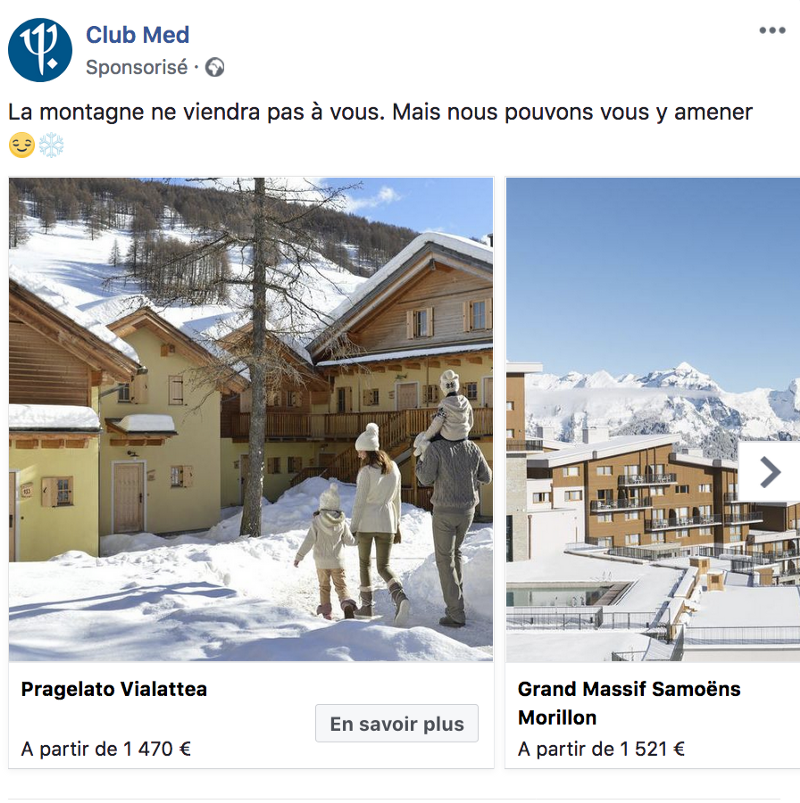 Club Med Facebook Ad
